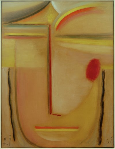 Abstract Head: Gold and Pink by Alexej von Jawlensky